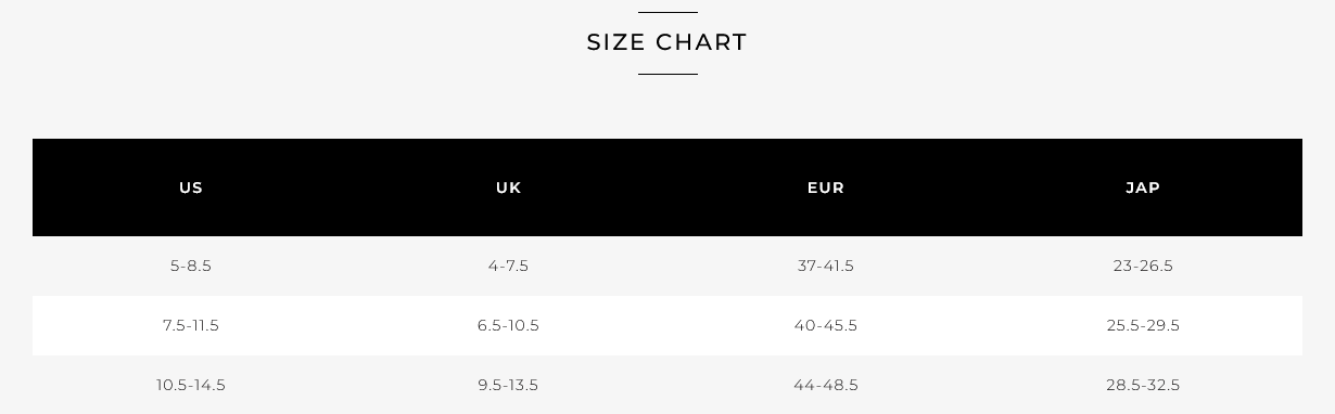 Ronix Wakeboot Size (Image) 0 Grentabelle